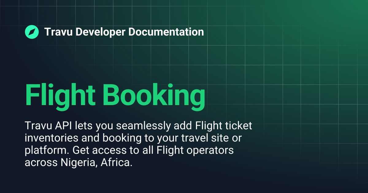 Flight Booking | Travu Developer Documentation