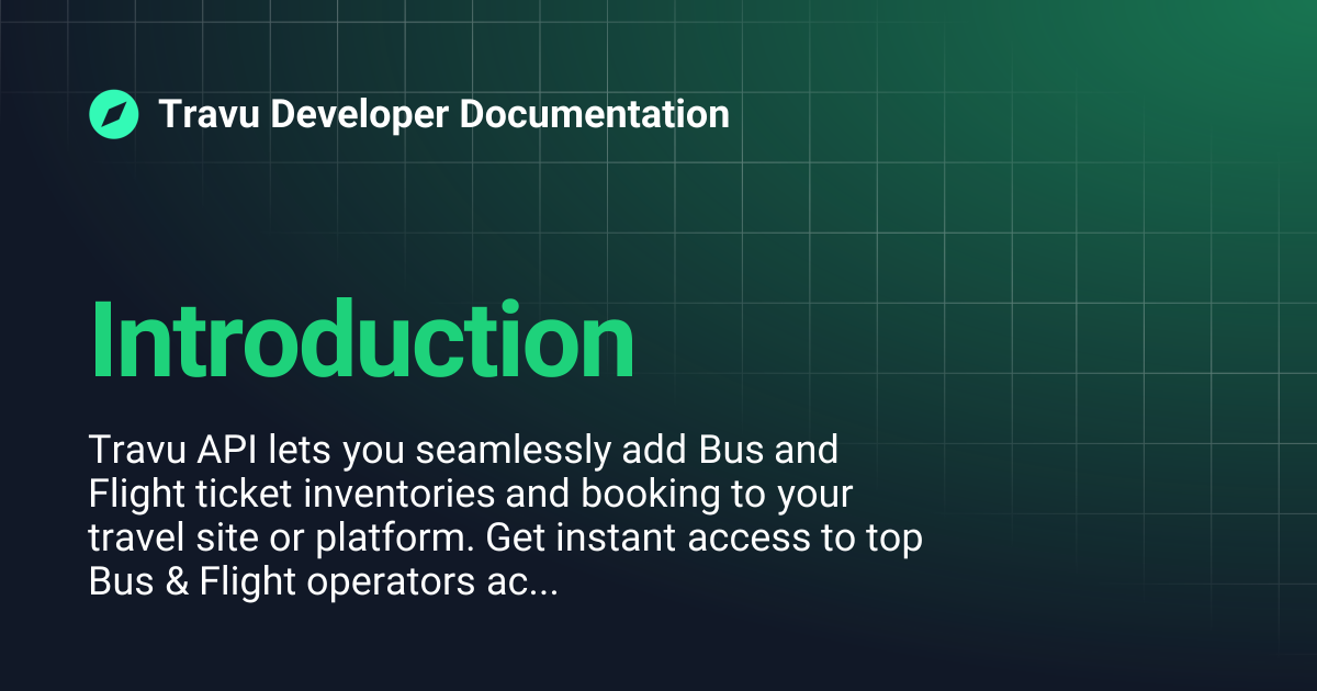 Introduction | Travu Developer Documentation